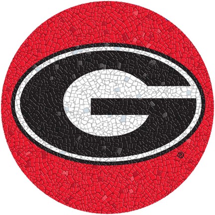 Small 10.5 Inch Round Pool Art - Georgia Bulldogs Team Logo