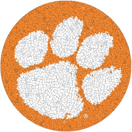Small 10.5 Inch Round Pool Art - Clemson Tigers Team Logo