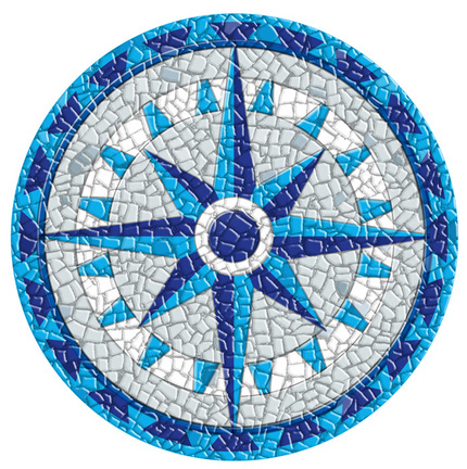 Large 4 Foot Pool Art - Compass 