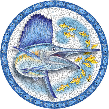 Large 4 Foot Pool Art - Sailfish