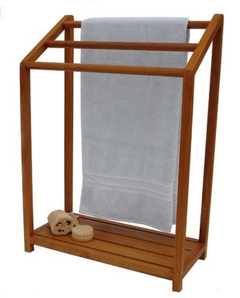 Aqua Teak #325 Teak Towel Stand: Teak Towel Stand