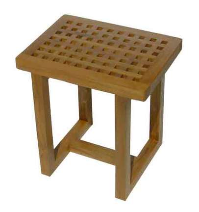 Teak Grate Shower Stool