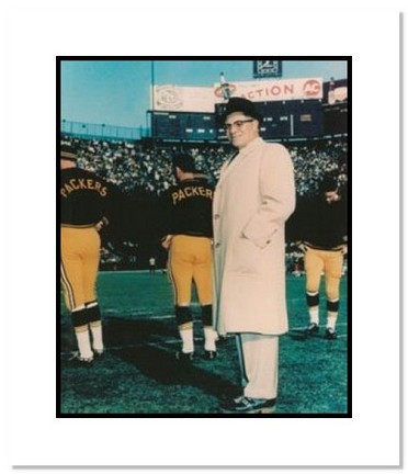 Vince Lombardi Green Bay Packers NFL "Sideline Coaching" Double Matted 8" x 10" Photograph
