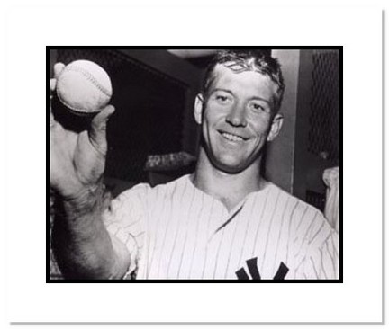 Mickey Mantle New York Yankees MLB "Holding Baseball" Double Matted 8" x 10" Photograph