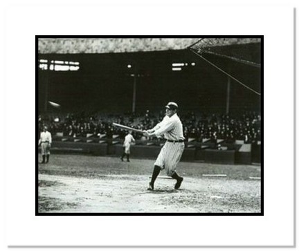 Babe Ruth New York Yankees MLB "Swinging" Double Matted 8" x 10" Photograph