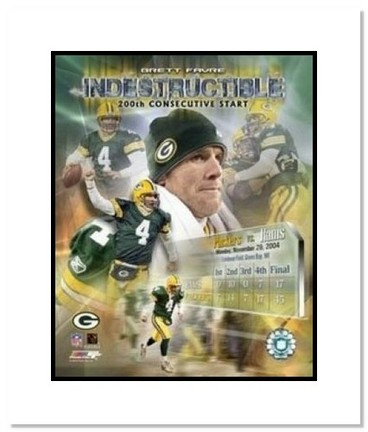 Brett Favre Green Bay Packers NFL "Indestructible Game Streak" Double Matted 8" x 10" Photograph