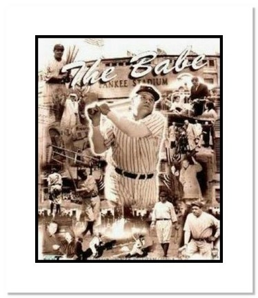 Babe Ruth New York Yankees MLB "Legends Collage" Double Matted 8" x 10" Photograph