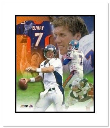 John Elway Denver Broncos NFL "Legends Collage" Double Matted 8" x 10" Photograph