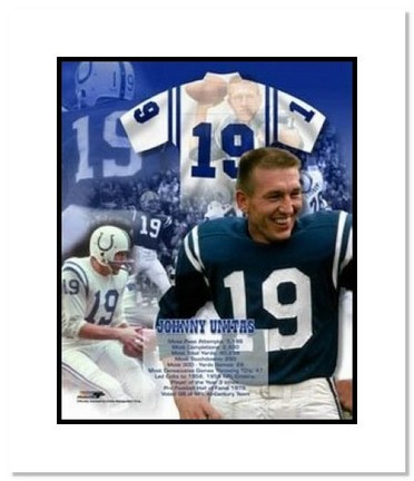 Johnny Unitas Indianapolis Colts NFL "Legends Collage" Double Matted 8" x 10" Photograph