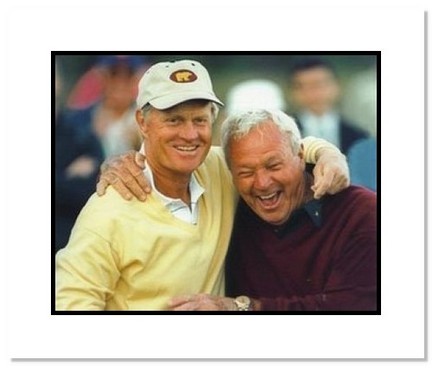 Arnold Palmer and Jack Nicklaus PGA Golf "Hugging and Smiling" Double Matted 8" x 10" Photograph