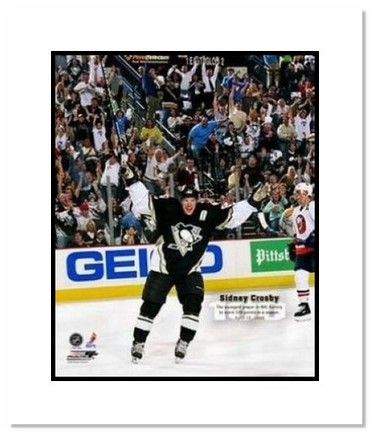 Sidney Crosby Pittsburgh Penguins NHL "100th Point Action" Double Matted 8" x 10" Photograph