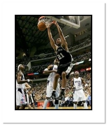 Tim Duncan San Antonio Spurs NBA "Dunking" Double Matted 8" x 10" Photograph