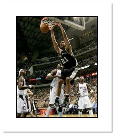 Tim Duncan San Antonio Spurs NBA "Dunking" Double Matted 8" x 10" Photograph