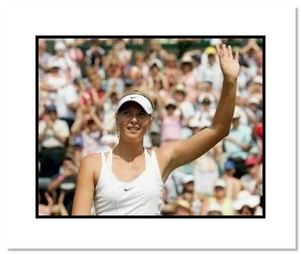 Maria Sharapova Tennis "2006 Wimbledon Wave to Crowd" Double Matted 8" x 10" Photograph