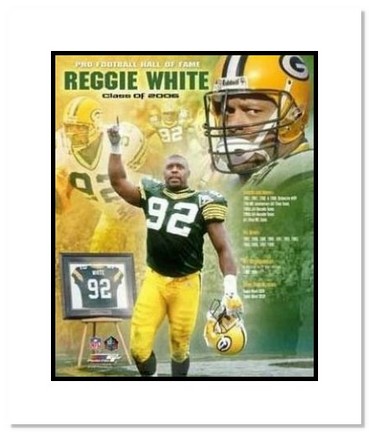 Reggie White Green Bay Packers NFL "2006 Hall Of Fame Collage" Double Matted 8" x 10" Photograph
