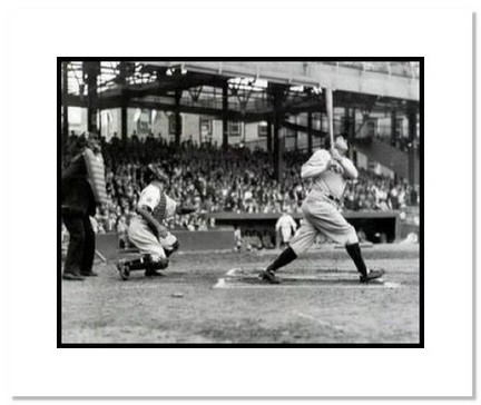 Babe Ruth New York Yankees MLB "Swinging HR" Double Matted 8" x 10" Photograph