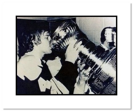 Bobby Orr Boston Bruins NHL "Drinking from Stanley Cup" Double Matted 8" x 10" Photograph