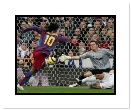 Ronaldinho FC Barcelona "Goal Scoring" Double Matted 8" x 10" Photograph