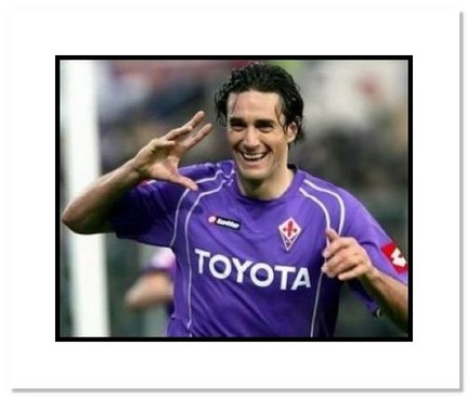 Luca Toni Fiorentina "Goal Celebration" Double Matted 8" x 10" Photograph
