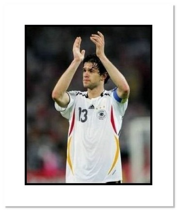 Michael Ballack (Germany) "Clapping at World Cup" Double Matted 8" x 10" Photograph