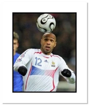 Thierry Henry (France) "Header at World Cup" Double Matted 8" x 10" Photograph