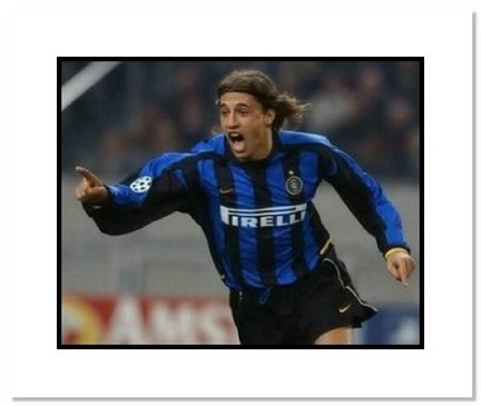 Hernan Crespo Inter Milan "Goal Celebration" Double Matted 8" x 10" Photograph