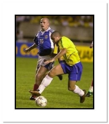 Ronaldo (Brazil) "Dribbling at World Cup" Double Matted 8" x 10" Photograph