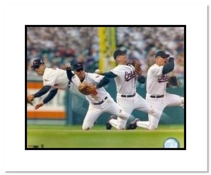 Cal Ripken Jr. Baltimore Orioles MLB "4x Exposure Fielding" Double Matted 8" x 10" Photograph