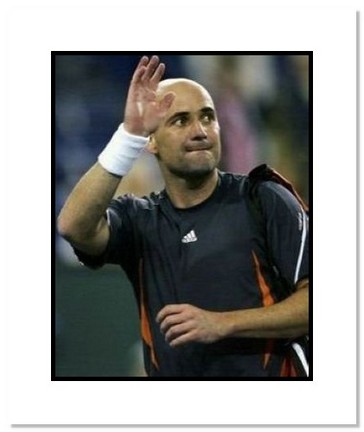 Andre Agassi Tennis "Waving" Double Matted 8" x 10" Photograph