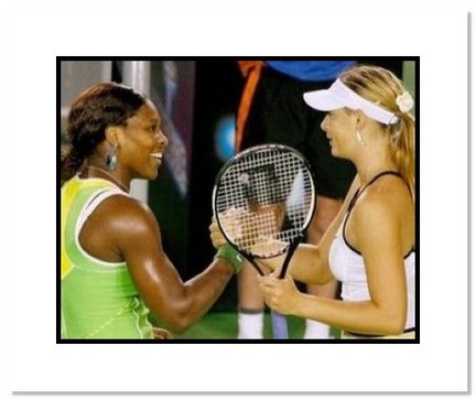 Serena Williamson and Maria Sharapova Tennis "2007 Australian Open Final" Double Matted 8" x 10" Pho