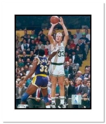 Larry Bird Boston Celtics NBA "Shooting Over Magic Johnson" Double Matted 8" x 10" Photograph