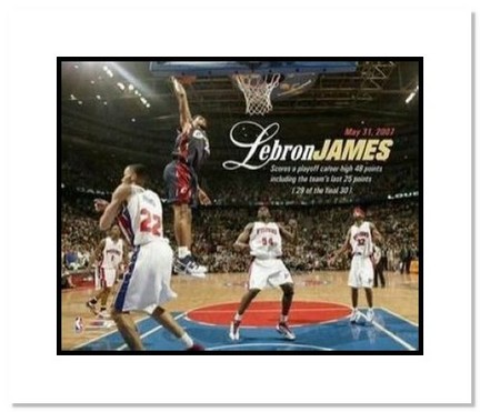 LeBron James Cleveland Cavaliers NBA "48 Point Game" Double Matted 8" x 10" Photograph