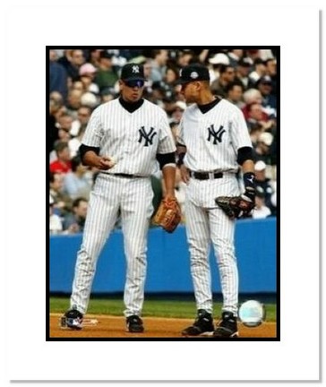 Alex Rodriguez and Derek Jeter New York Yankees MLB "Talking" Double Matted 8" x 10" Photograph