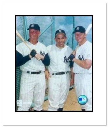 Mickey Mantle, Yogi Berra and Roger Maris New York Yankees MLB "Posing" Double Matted 8" x 10" Photo