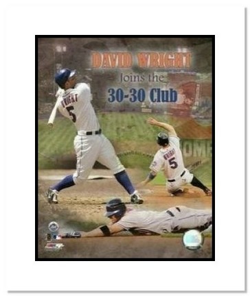David Wright New York Mets MLB "30/30 Club Collage" Double Matted 8" x 10" Photograph