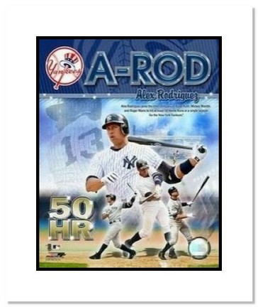 Alex Rodriguez New York Yankees MLB "50th HR Collage" Double Matted 8" x 10" Photograph