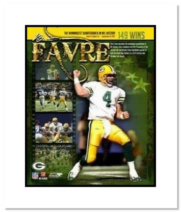 Brett Favre Green Bay Packers NFL "149 Career Wins" Double Matted 8" x 10" Photograph