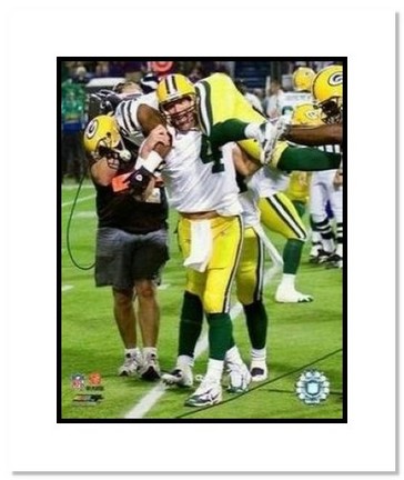 Brett Favre and Greg Jennings Green Bay Packers NFL "Record Breaking 421st TD on Shoulders" Double Matted 8&qu