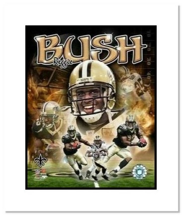 Reggie Bush New Orleans Saints NFL "Collage" Double Matted 8" x 10" Photograph