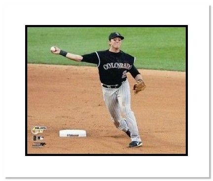 Troy Tulowitzki Colorado Rockies MLB "2007 NLCS Throwing" Double Matted 8" x 10" Photograph