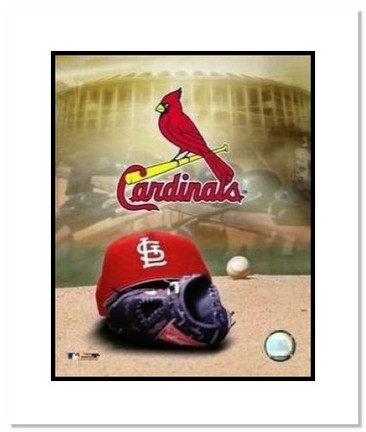St. Louis Cardinals MLB "Team Logo and Baseball Cap Collage" Double Matted 8" x 10" Photograph