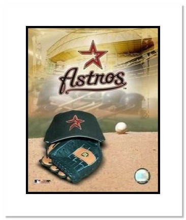 Houston Astros MLB "Team Logo and Baseball Cap Collage" Double Matted 8" x 10" Photograph