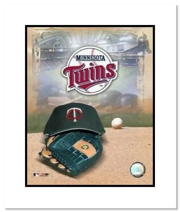 Minnesota Twins MLB "Team Logo and Baseball Cap Collage" Double Matted 8" x 10" Photograph