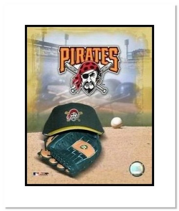 Pittsburgh Pirates MLB "Team Logo and Baseball Cap Collage" Double Matted 8" x 10" Photograph