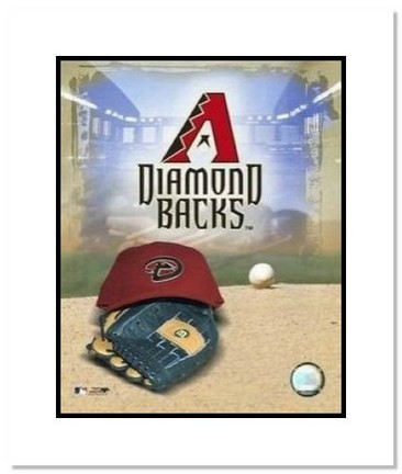 Arizona Diamondbacks MLB "Team Logo and Baseball Cap Collage" Double Matted 8" x 10" Photograph