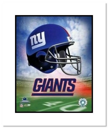 New York Giants NFL "Team Logo and Football Helmet Collage" Double Matted 8" x 10" Photograph