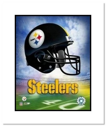 Pittsburgh Steelers NFL "Team Logo and Football Helmet Collage" Double Matted 8" x 10" Photograph