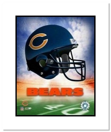 Chicago Bears NFL "Team Logo and Football Helmet Collage" Double Matted 8" x 10" Photograph