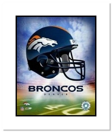 Denver Broncos NFL "Team Logo and Football Helmet Collage" Double Matted 8" x 10" Photograph