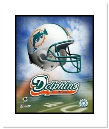 Miami Dolphins NFL "Team Logo and Football Helmet Collage" Double Matted 8" x 10" Photograph